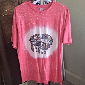 Halloween horror movies lips graphic tshirt